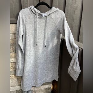 Cable & Gauge Heather Gray Knit Tunic Hoodie Top